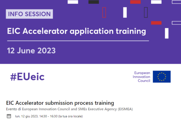 EIC Accelerator application training – on line 12th June 2023