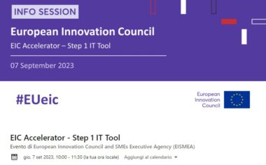 Let’s participate to the EIC Accelerator info session on 1 step IT Tool – 7th September 2023